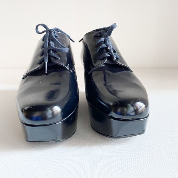 Robert Clergerie Black Leather Platform Lace up  Shoes 37.5 - Picture 7 of 10